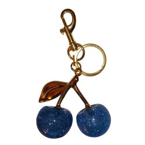 New Sparkling Bag Charm/Key Chain Blue Cherries